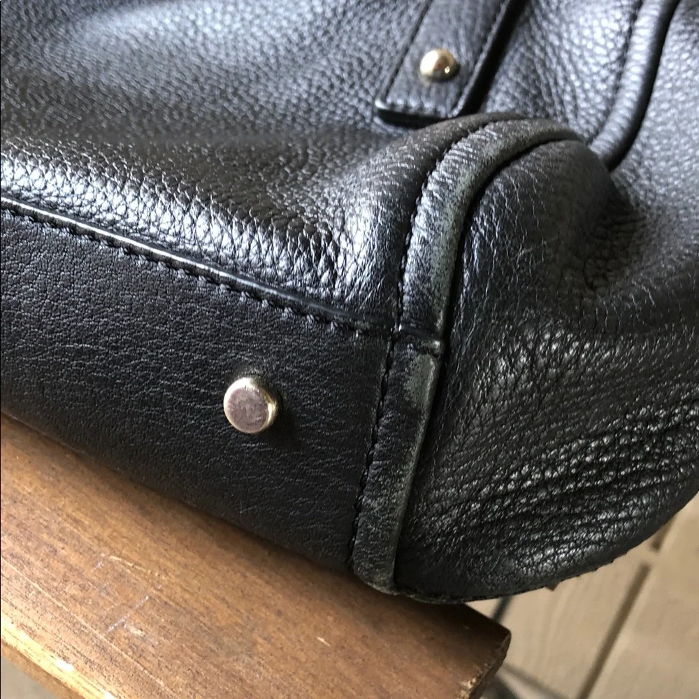kate spade Black Leather Satchel with Gold Hardware